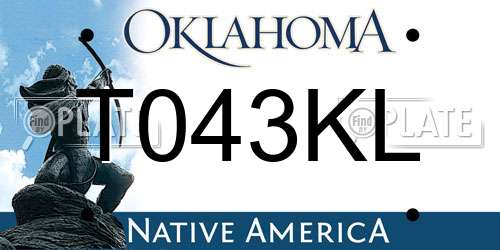 T043KL Oklahoma License Plate