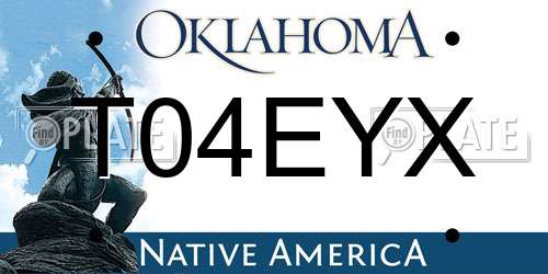 T04EYX Oklahoma License Plate
