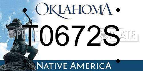 T0672S Oklahoma License Plate