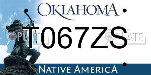 T067ZS Oklahoma License Plate