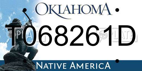 T068261D Oklahoma License Plate