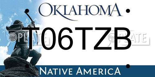 T06TZB Oklahoma License Plate
