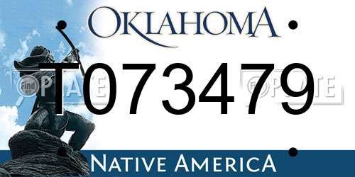T073479 Oklahoma License Plate