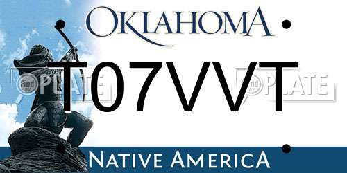 T07VVT Oklahoma License Plate