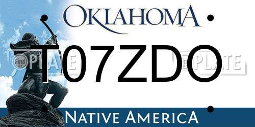 T07ZDO Oklahoma License Plate