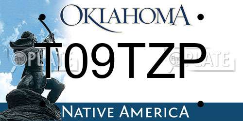 T09TZP Oklahoma License Plate