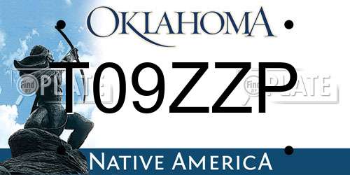 T09ZZP Oklahoma License Plate