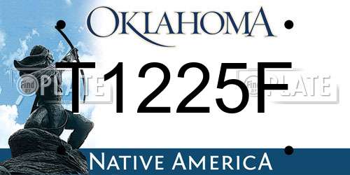 T1225F Oklahoma License Plate