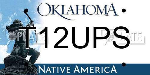 T12UPS Oklahoma License Plate