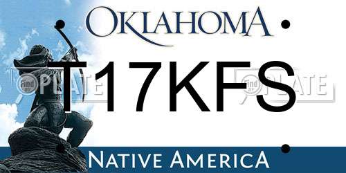 T17KFS Oklahoma License Plate