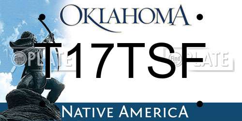 T17TSF Oklahoma License Plate