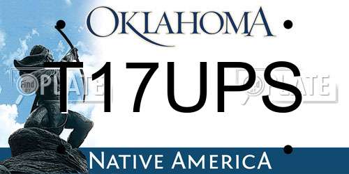 T17UPS Oklahoma License Plate