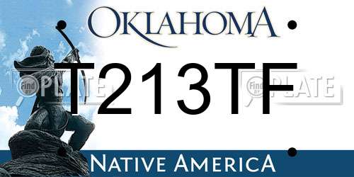 T213TF Oklahoma License Plate