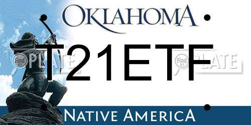T21ETF Oklahoma License Plate