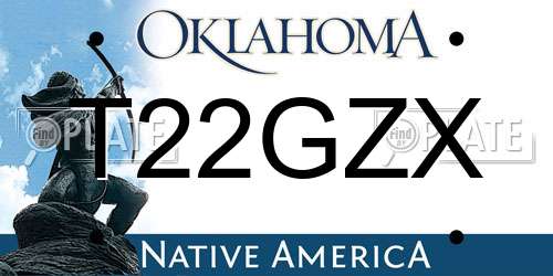 T22GZX Oklahoma License Plate