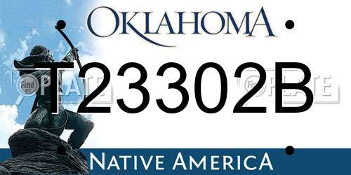 T23302B Oklahoma License Plate