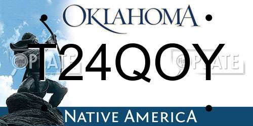 T24QOY Oklahoma License Plate