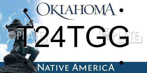 T24TGG Oklahoma License Plate