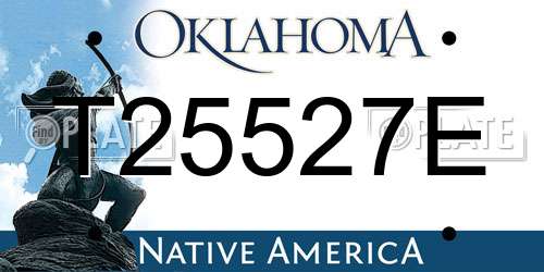T25527E Oklahoma License Plate