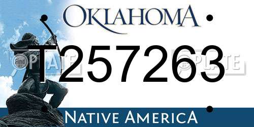 T257263 Oklahoma License Plate