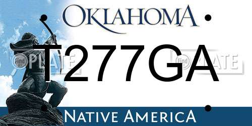 T277GA Oklahoma License Plate
