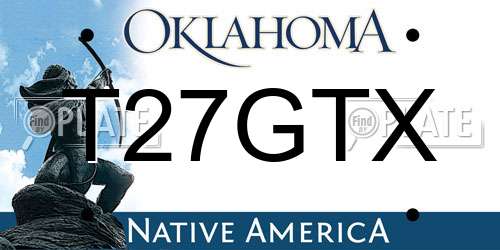 T27GTX Oklahoma License Plate