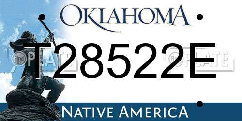 T28522E Oklahoma License Plate