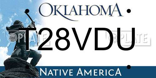 T28VDU Oklahoma License Plate