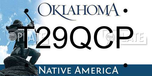 T29QCP Oklahoma License Plate
