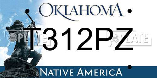 T312PZ Oklahoma License Plate