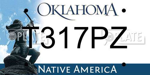 T317PZ Oklahoma License Plate