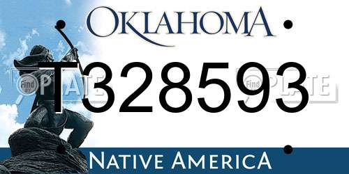 T328593 Oklahoma License Plate