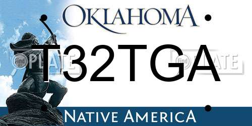 T32TGA Oklahoma License Plate