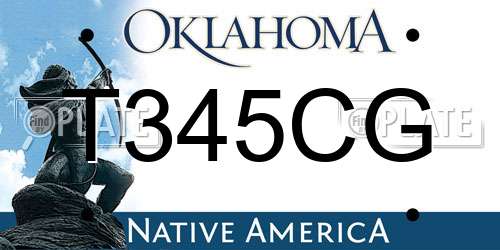 T345CG Oklahoma License Plate