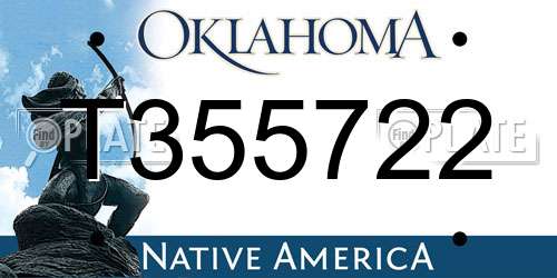 T355722 Oklahoma License Plate