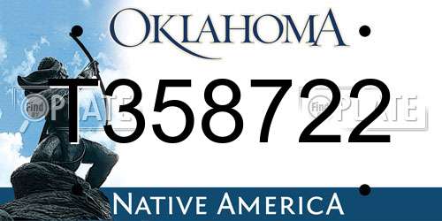 T358722 Oklahoma License Plate