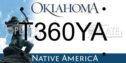T360YA Oklahoma License Plate