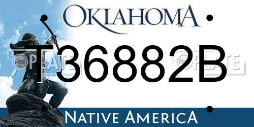 T36882B Oklahoma License Plate