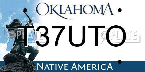 T37UTO Oklahoma License Plate