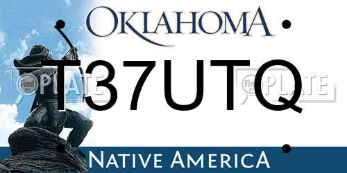 T37UTQ Oklahoma License Plate