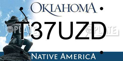T37UZD Oklahoma License Plate