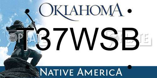T37WSB Oklahoma License Plate