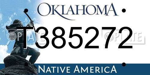 T385272 Oklahoma License Plate