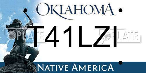 T41LZI Oklahoma License Plate