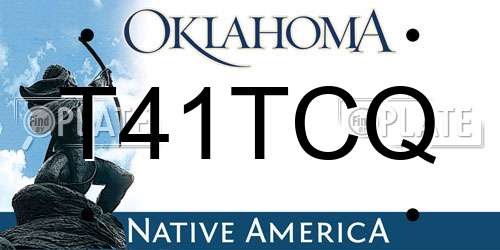 T41TCQ Oklahoma License Plate