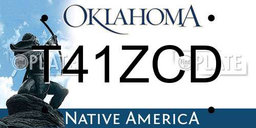 T41ZCD Oklahoma License Plate