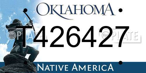 T426427 Oklahoma License Plate
