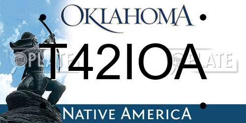 T42IOA Oklahoma License Plate