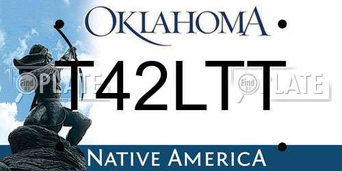 T42LTT Oklahoma License Plate