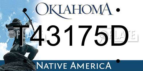 T43175D Oklahoma License Plate